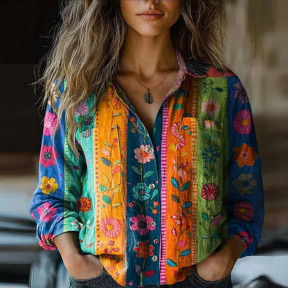 MONICA™ - BLUSA DI PRIMAVERA IMPRESA VINTAGE