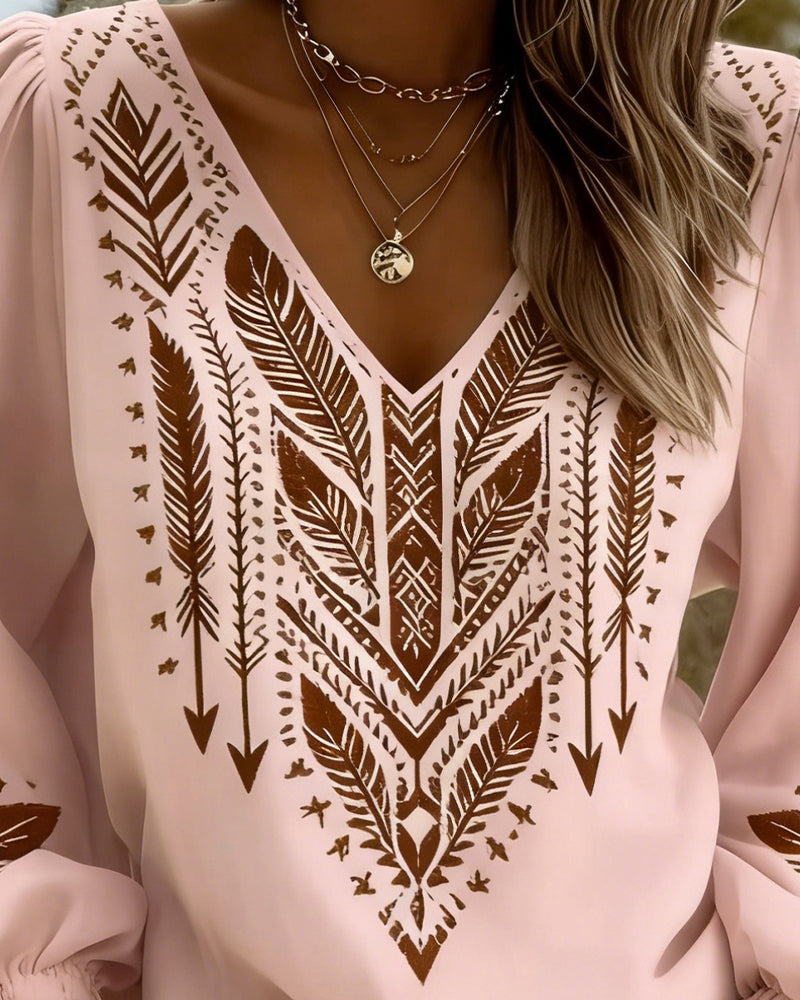 Blusa di Maniche a palloncino e Taglio morbido