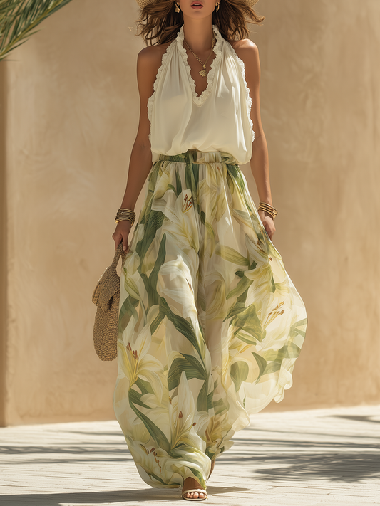 Lysandra™ | Completo fluido Elegante con Stampa floreale