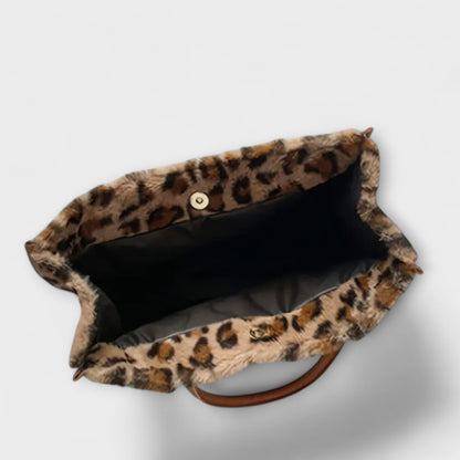 Borsa di Peluche con Stampa leopardata Chic