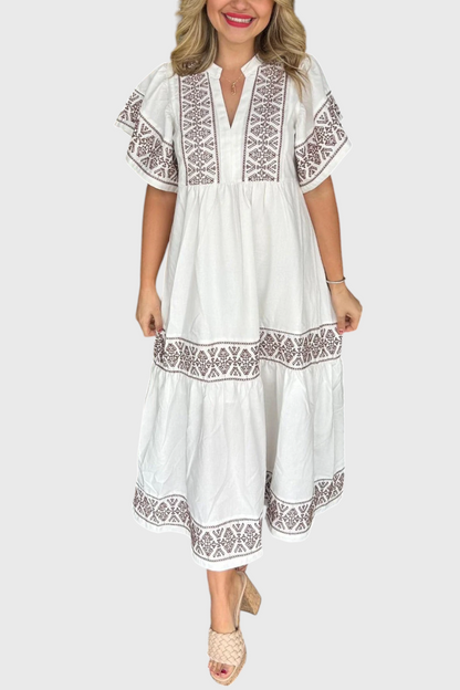 Jacinta Abito Boho Maxi con scollo a V