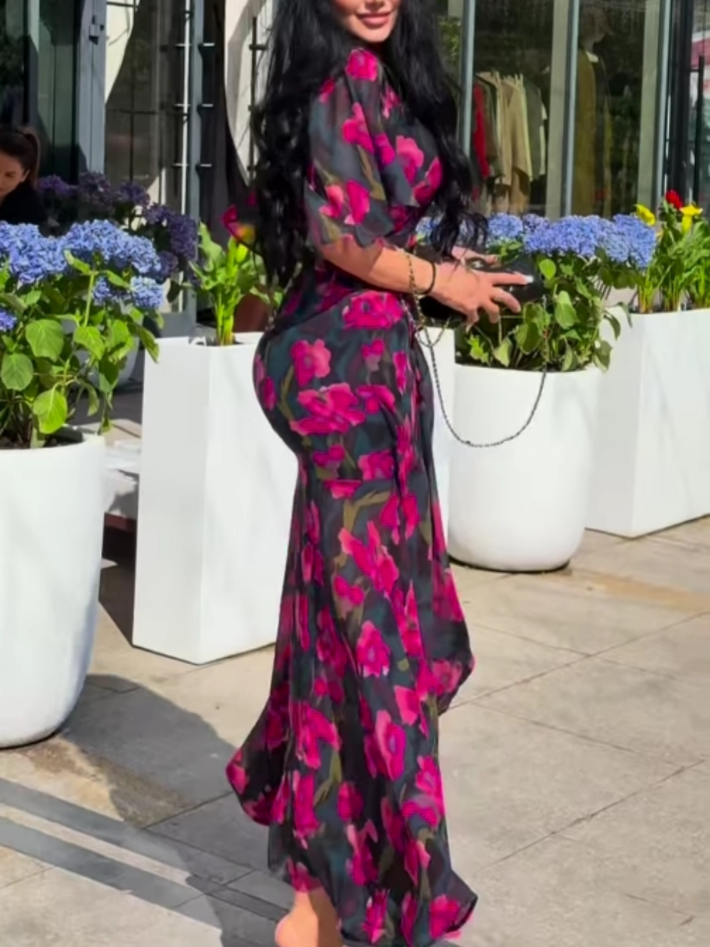 VIVIANA – ABITO MAXI AVVOLGENTE DI ELEGANZA FLOREALE