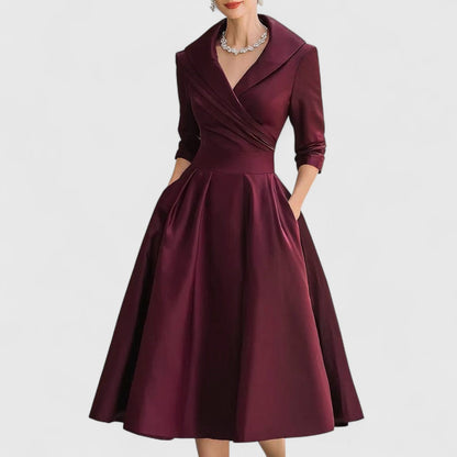CHARLOTTE – ABITO MIDI A-LINE CON scollo a V ELEGANTE