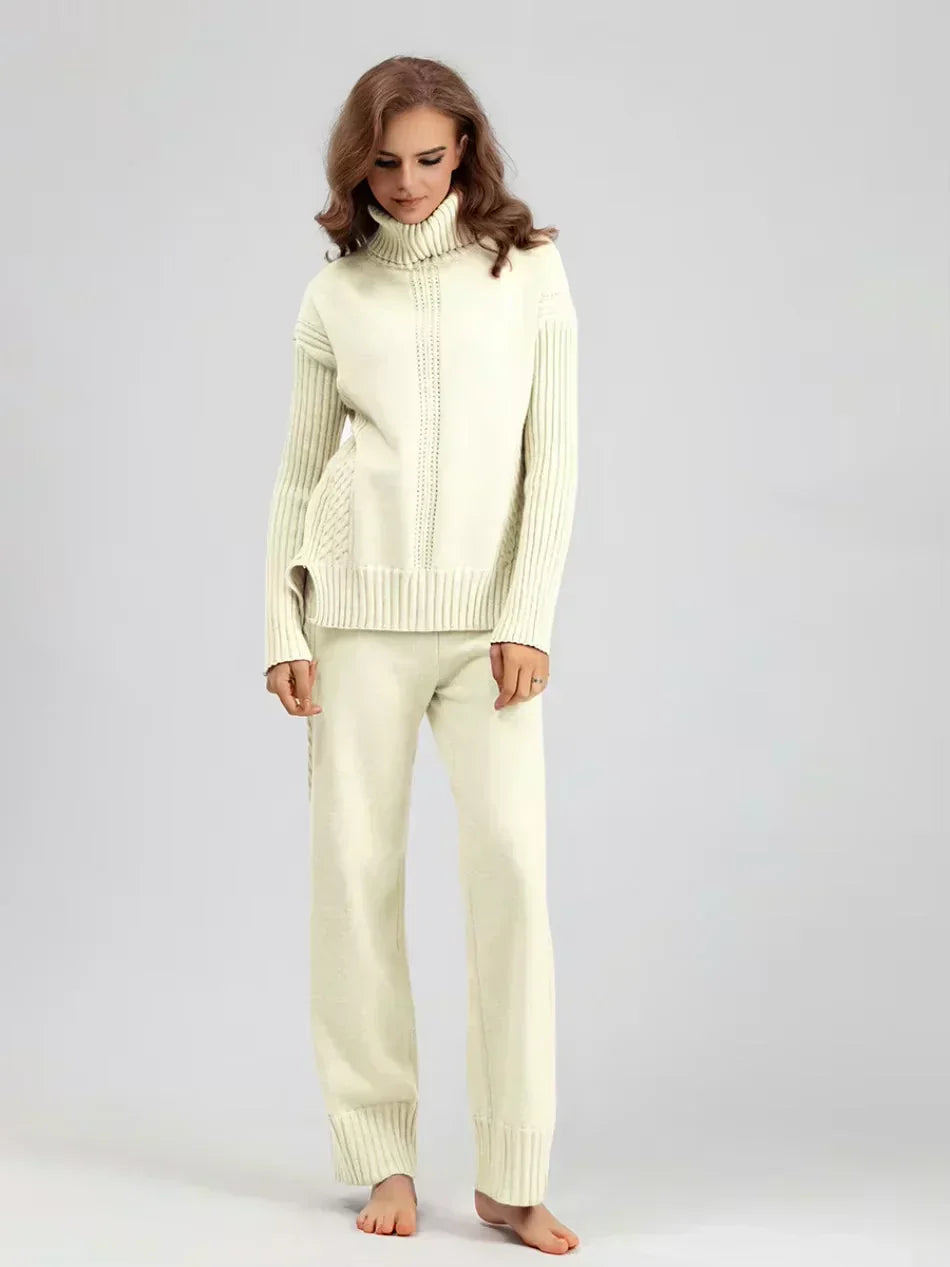 Scarlett - Set di Maglione di Collo alto Chic e Pantaloni Sueltos