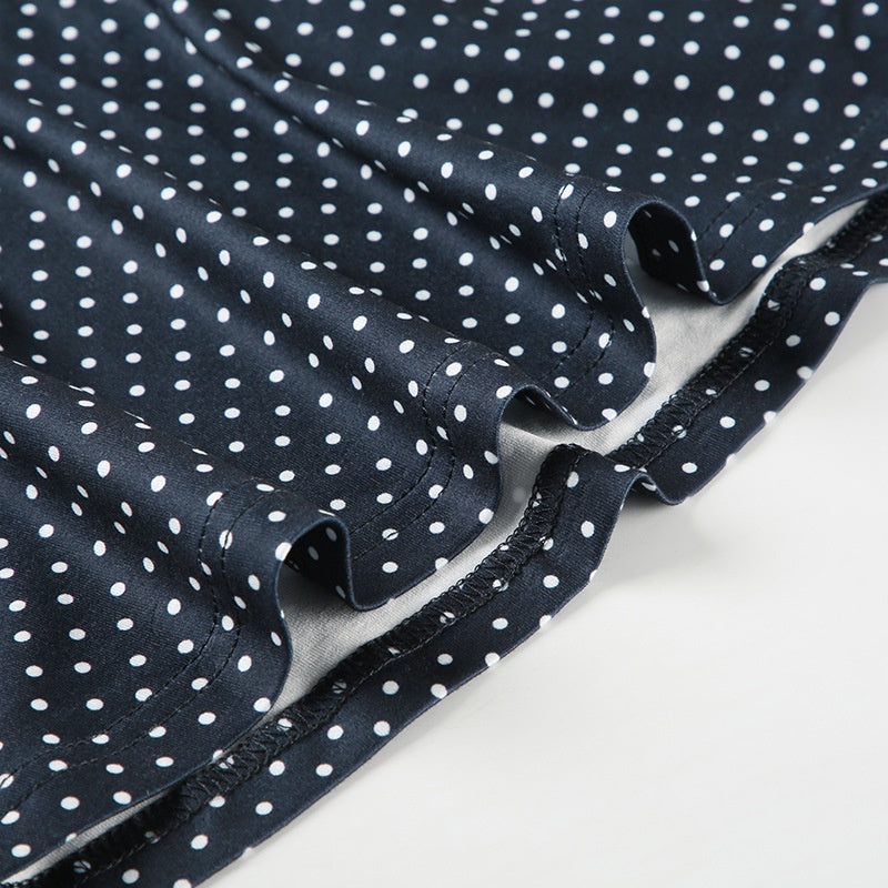 Mini Abito Senza maniche con Pois da donna con Vita Aderente