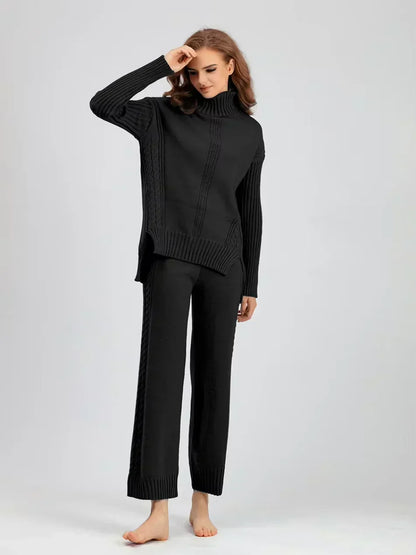 Scarlett - Set di Maglione di Collo alto Chic e Pantaloni Sueltos