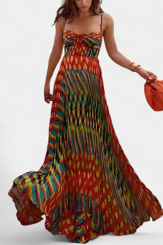 Océana Abito maxi Halter Abstracto
