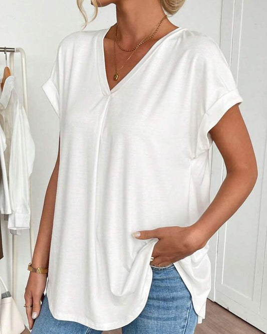 BLUSA CLASSICA TRUDE A MANICHE CORTE