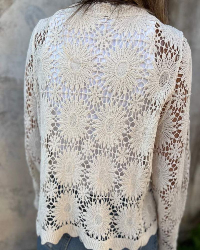 NALIE - Cardigan di Pizzo all'uncinetto con bottoni