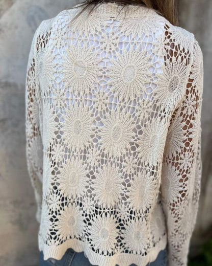 NALIE - Cardigan di Pizzo all'uncinetto con bottoni