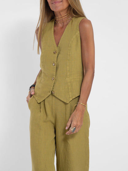 Jessica - Set Gilet Con bottoni & Pantaloni a gamballarga