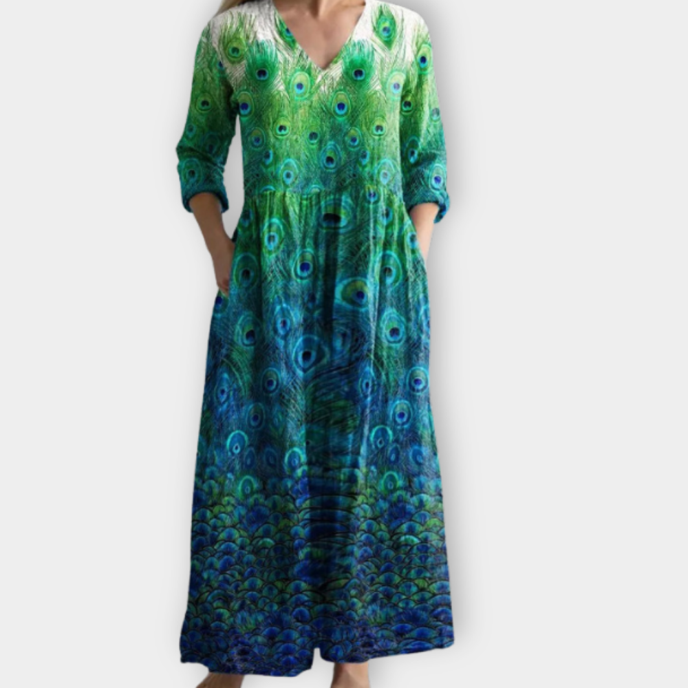 Wendelina | Abito Maxi Boho di Lusso Elaborado con Tejido Premium Morbido