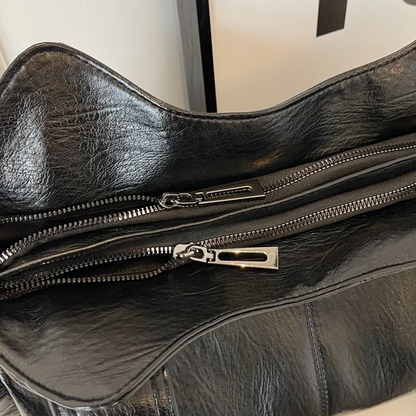 Uma - BORSA A SPALLA di Grande capacità con Doppia Chiusura
