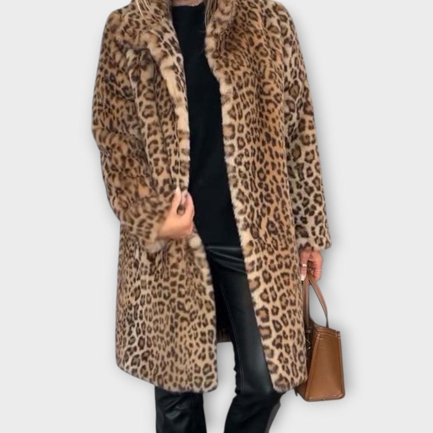 Cappotto leopardato in pelliccia sintetica Luxe