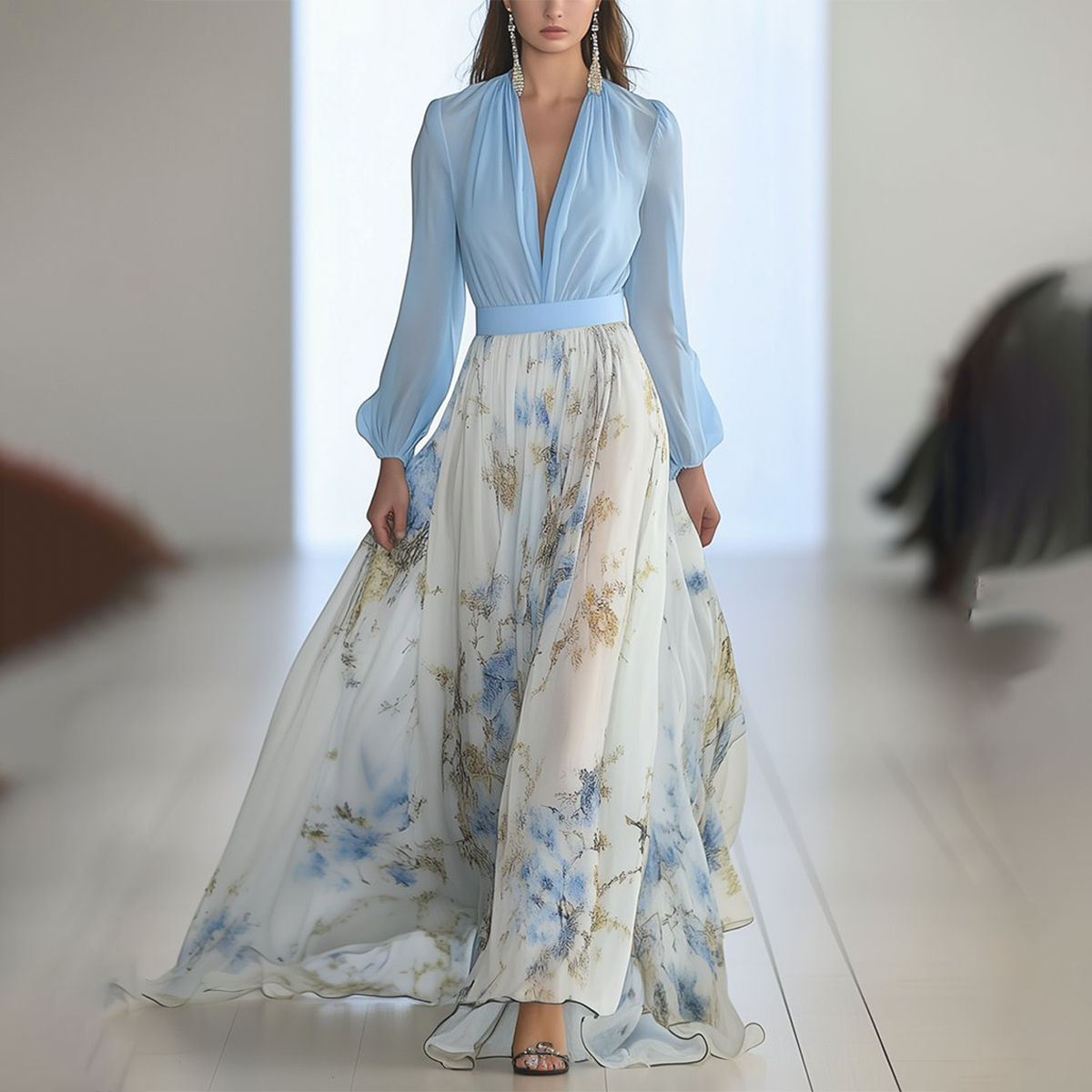 Fiorella | Elegante Abito Maxi con Stampato Floreale