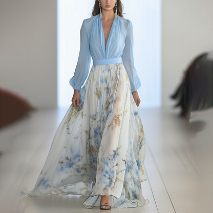 Fiorella | Elegante Abito Maxi con Stampato Floreale
