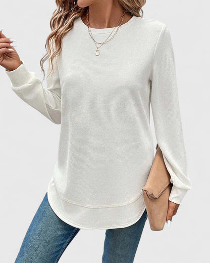 Nadyalyn | Elegante Maglione a maniche lunghe con Collo rotondo