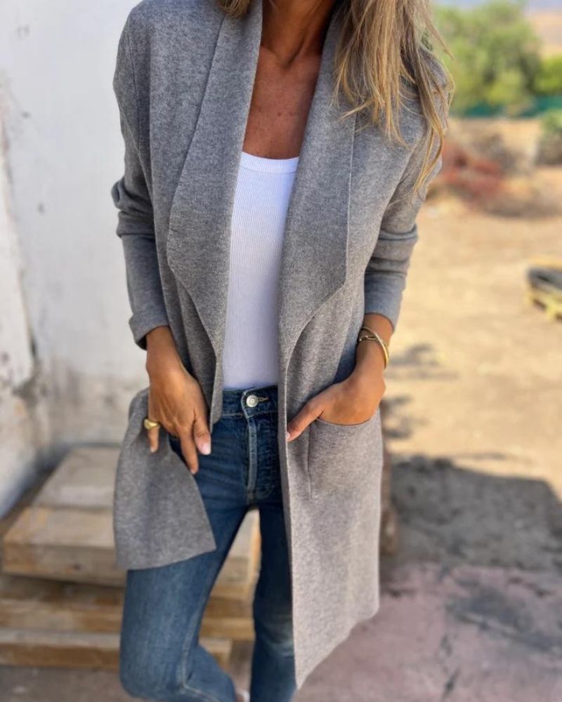 EIGONA - GIACCA CARDIGAN CASUAL CON REVERS