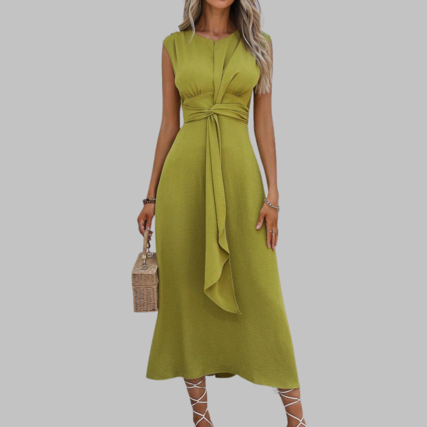 Abito lungo Elegante Senza maniche Collo rotondo - Abito maxi Chic per donna