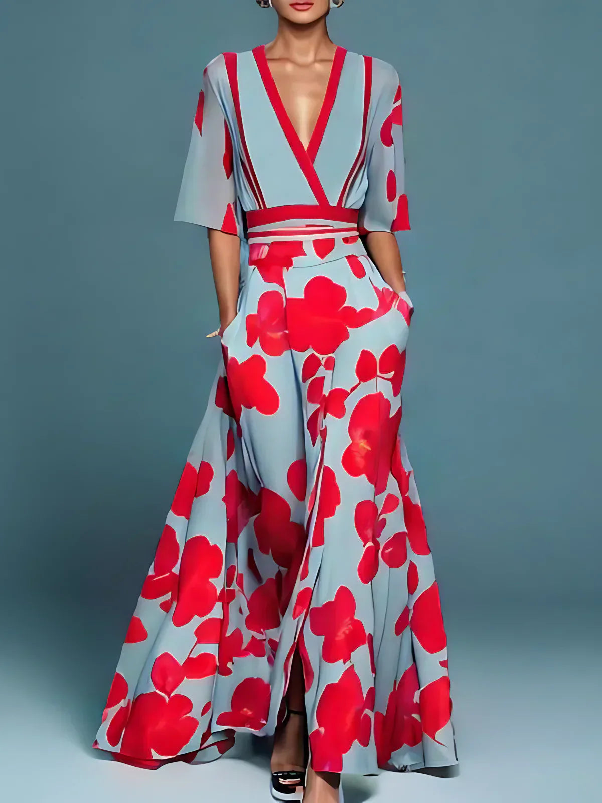 Joanna | Elegante Abito Envoltura di Pétalos