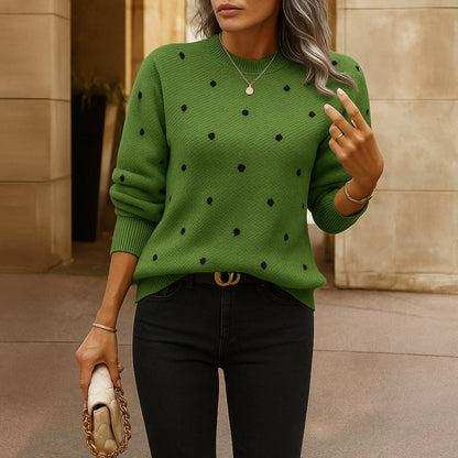 Naomi | Maglione in maglia casual da donna | Fantasia a pois