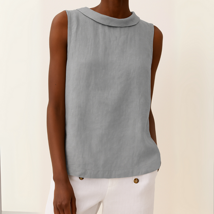 BLUSA IN LINO SENZA MANICHE DAJA