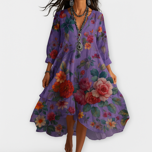 Soraya™ – Abito Boho Fresco con un Caduta che Accentual Corpo