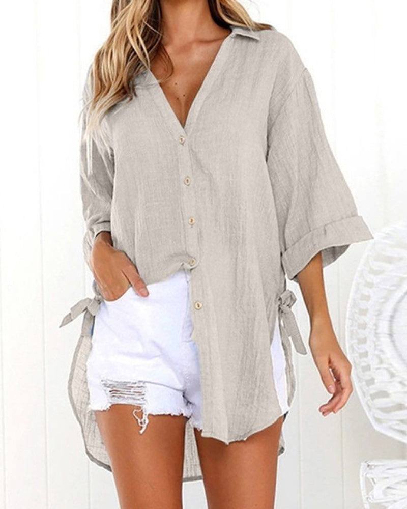 Camicia Larga con Lazos nei Lados