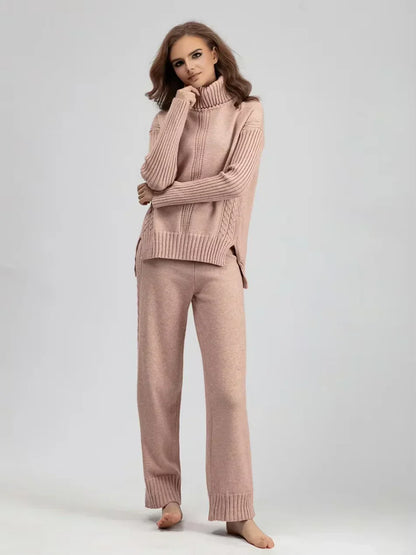 Scarlett - Set di Maglione di Collo alto Chic e Pantaloni Sueltos