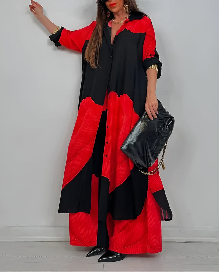 AMARA – SET DUE PEZZI CON DRAPPEGGIATO ELEGANTE