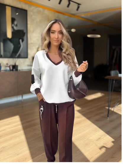 ALINA – SET COMPLETO BICOLOR CON SCOLLO A V MORBIDO