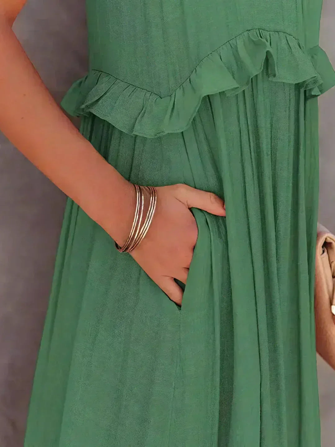 Ilona - Abito Halter con Volant e Tasche Maxi