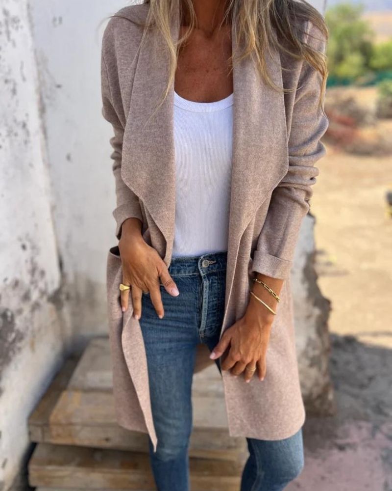 EIGONA - GIACCA CARDIGAN CASUAL CON REVERS