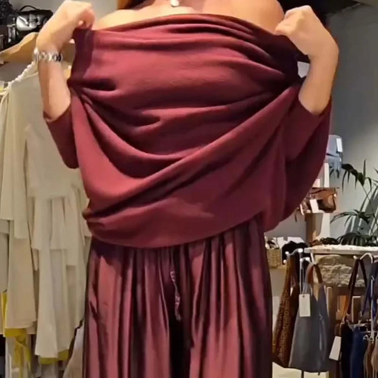 Set di salón elegante di due pezzi con spalle descubiertos – morbido, valorizzante ed elegantemente casual