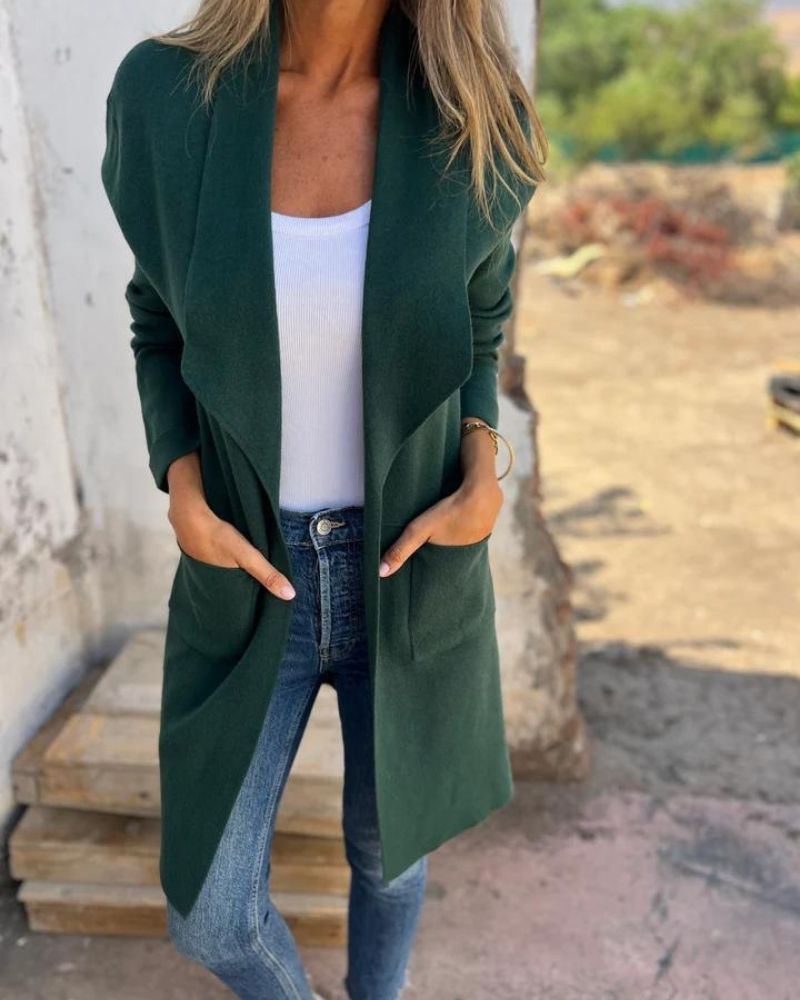 EIGONA - GIACCA CARDIGAN CASUAL CON REVERS