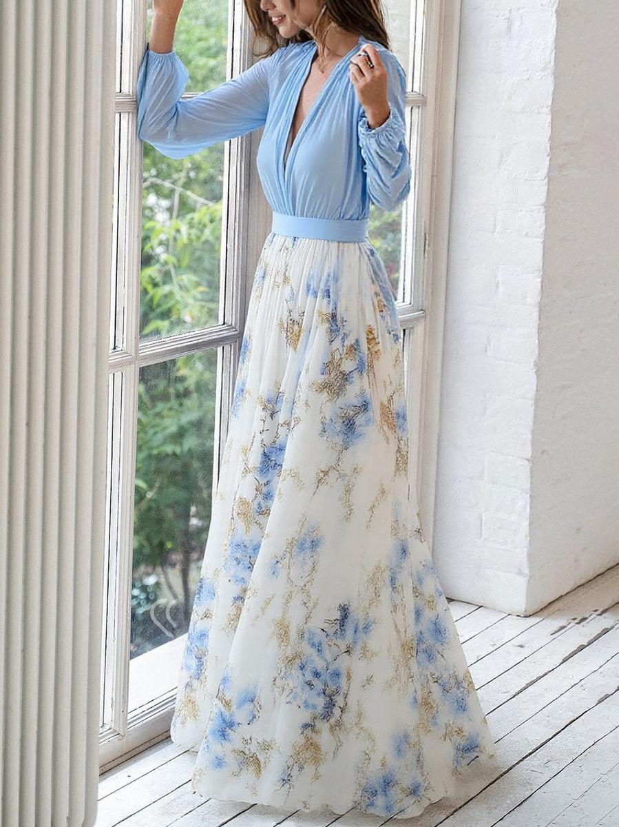 Fiorella | Abito maxi Elegante con Stampa floreale