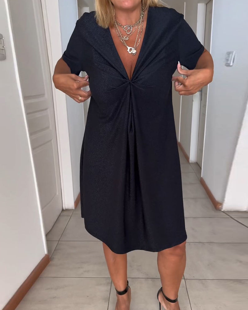 Michelle | Abito Casual Con dettaglio Fruncido e Scollo a V
