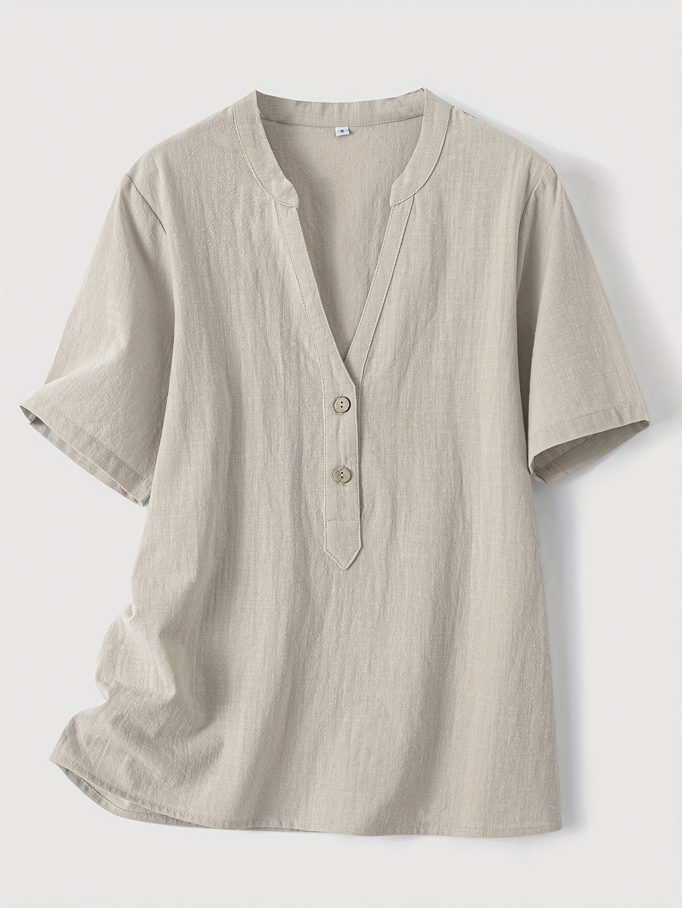 Sharron - Blusa elegante con scollo a V e Bottoni