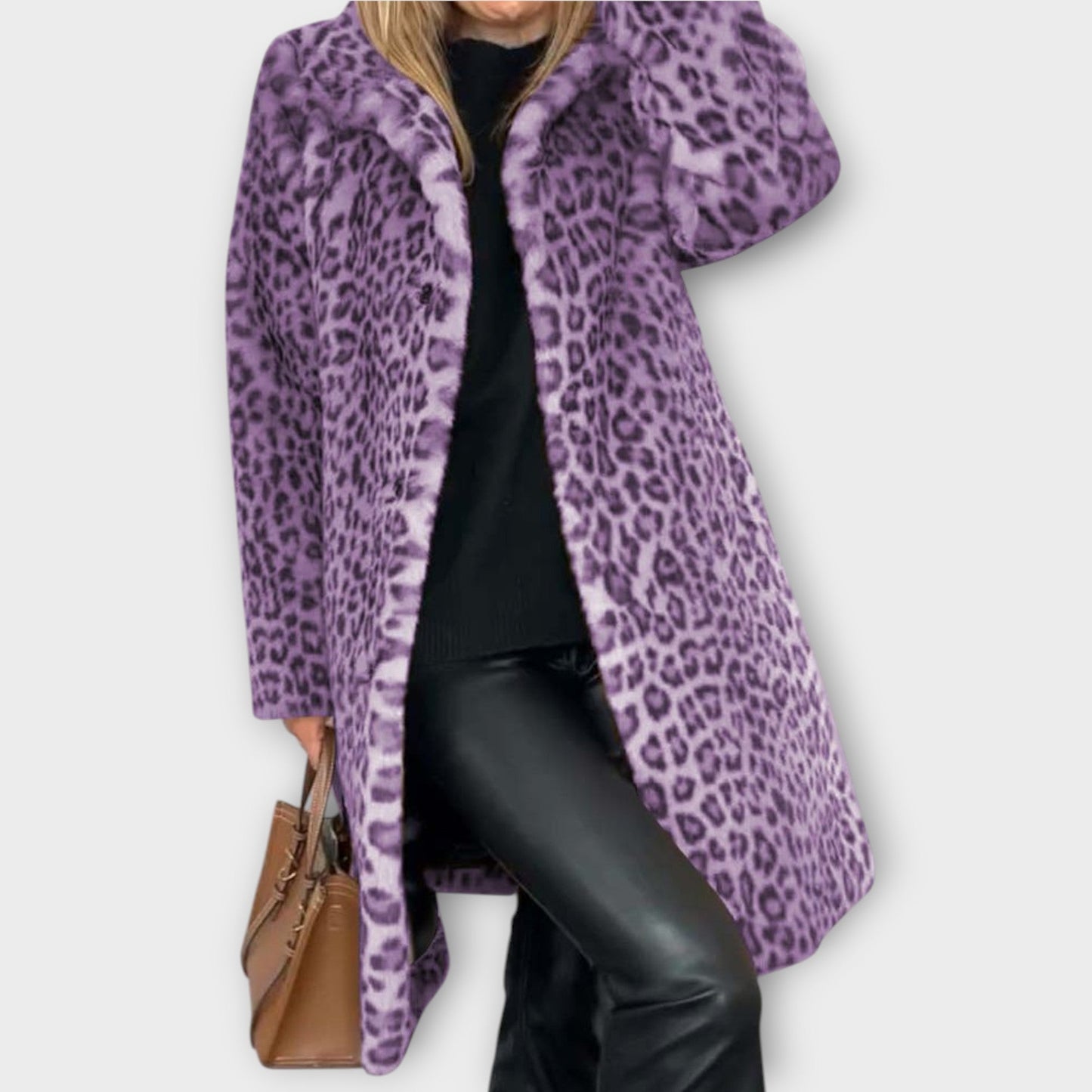 Cappotto leopardato in pelliccia sintetica Luxe