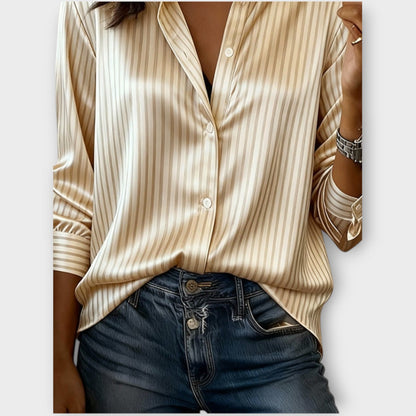 Blusa a righe con bottoni in Stile Sedoso