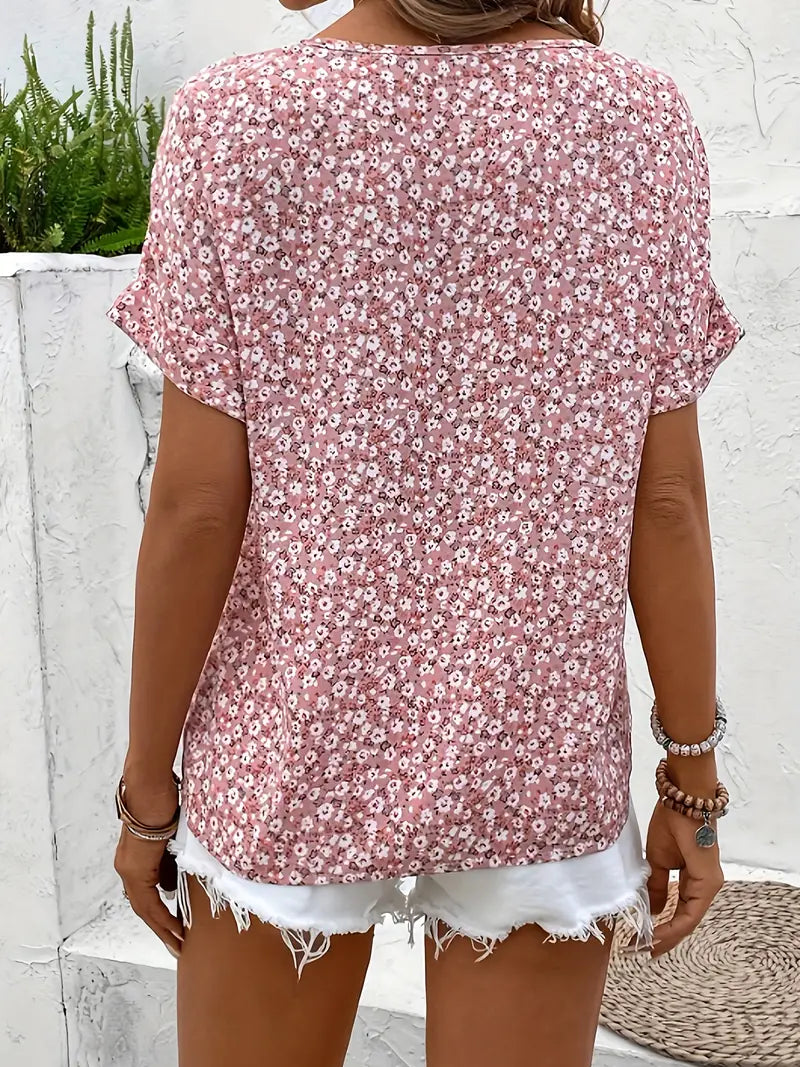 Cindy™ | Blusa di Collo Notched con Stampa Floreale