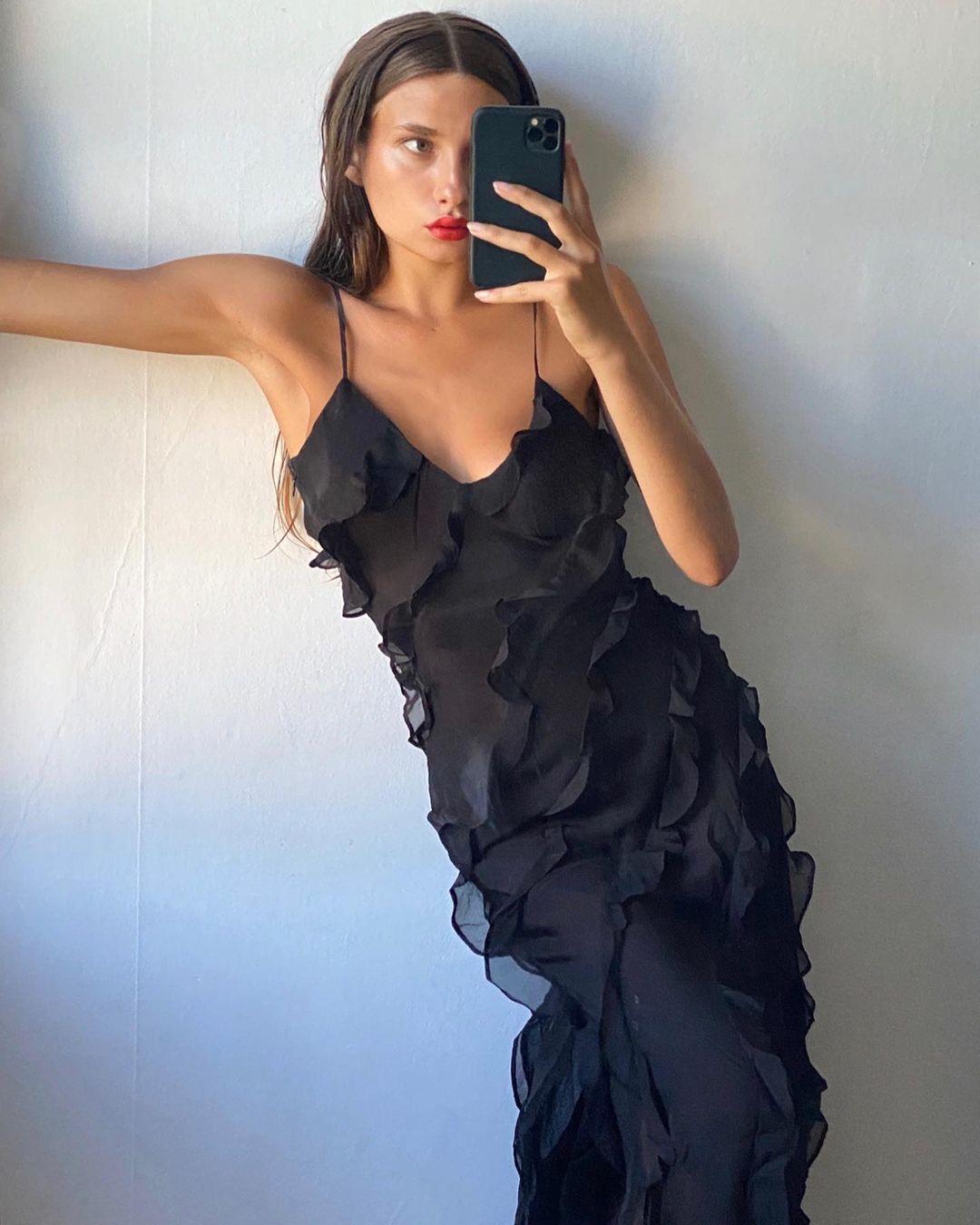 Zara - Abito maxi con volant