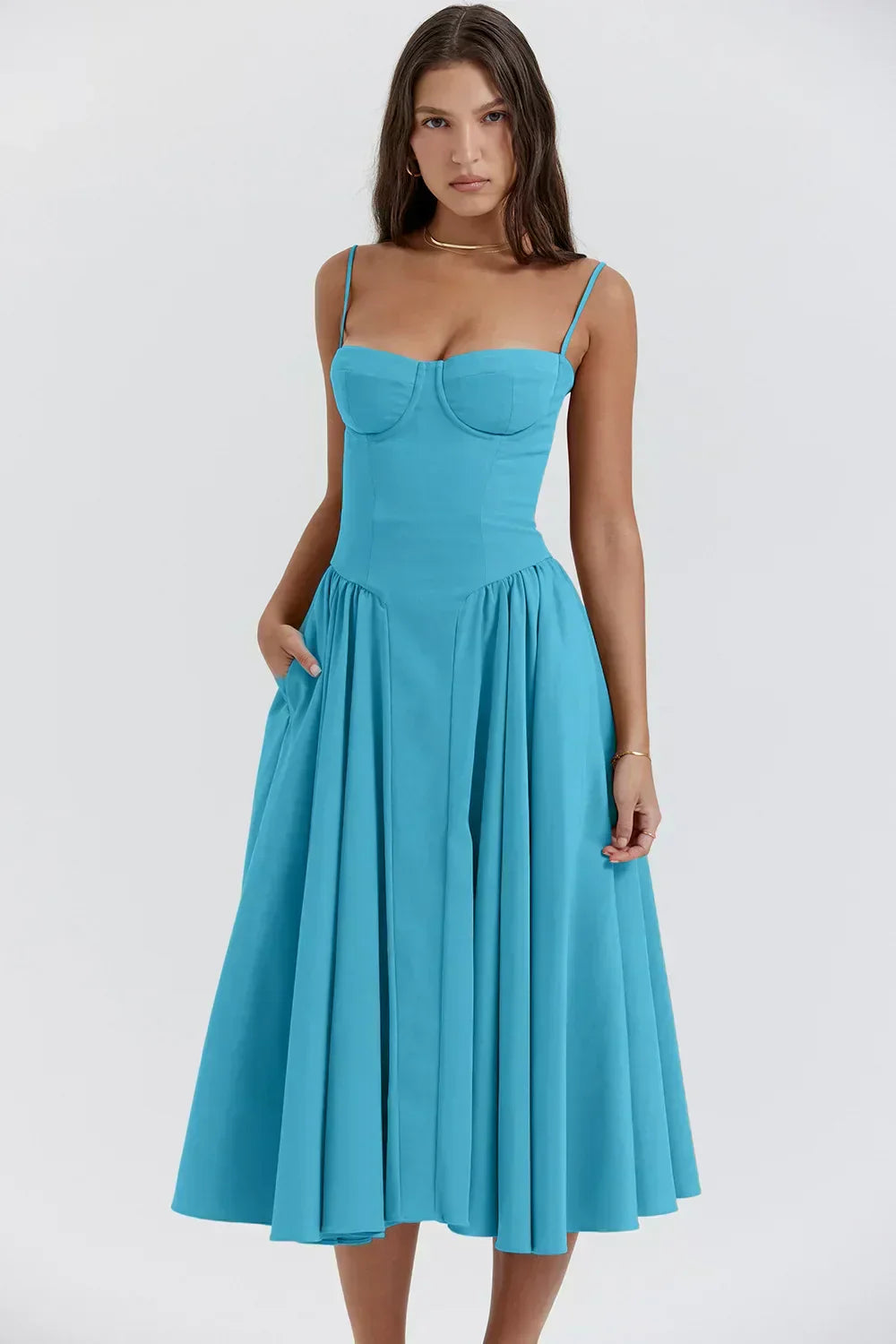 Elara | Abito con spalline con corsetto