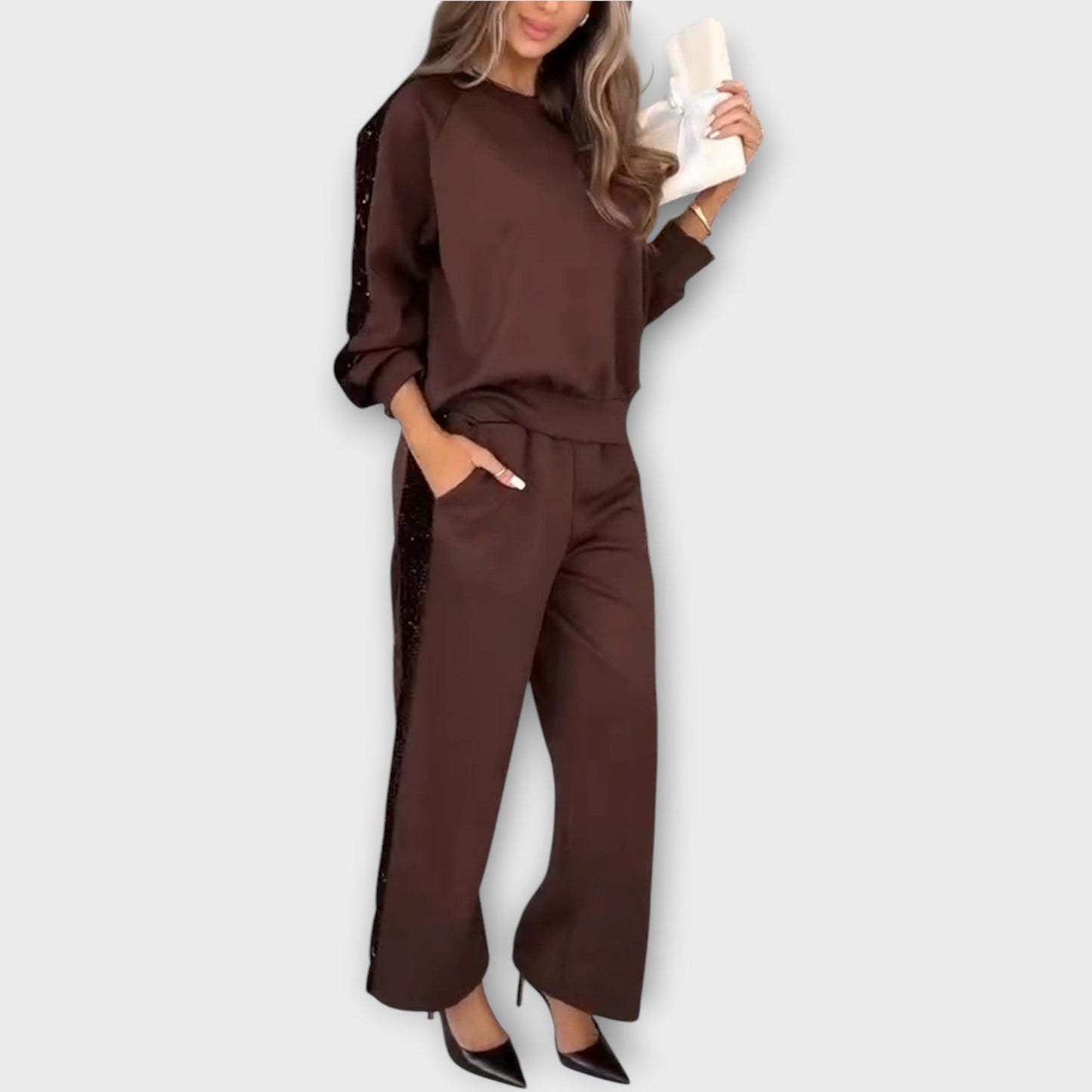 Set Lounge con Bordes di Lentejuelas