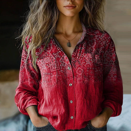 MONICA™ - BLUSA DI PRIMAVERA IMPRESA VINTAGE