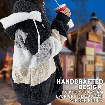 KAREN | Cappotto con cappuccio Oversize in pelliccia sintetica e Caldo