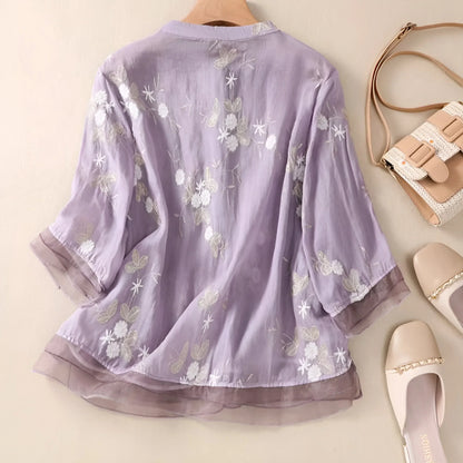 Carmelita – Blusa Transparente Ricamata