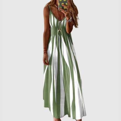 Ariella - Abito Maxi Senza maniche a righe Chic