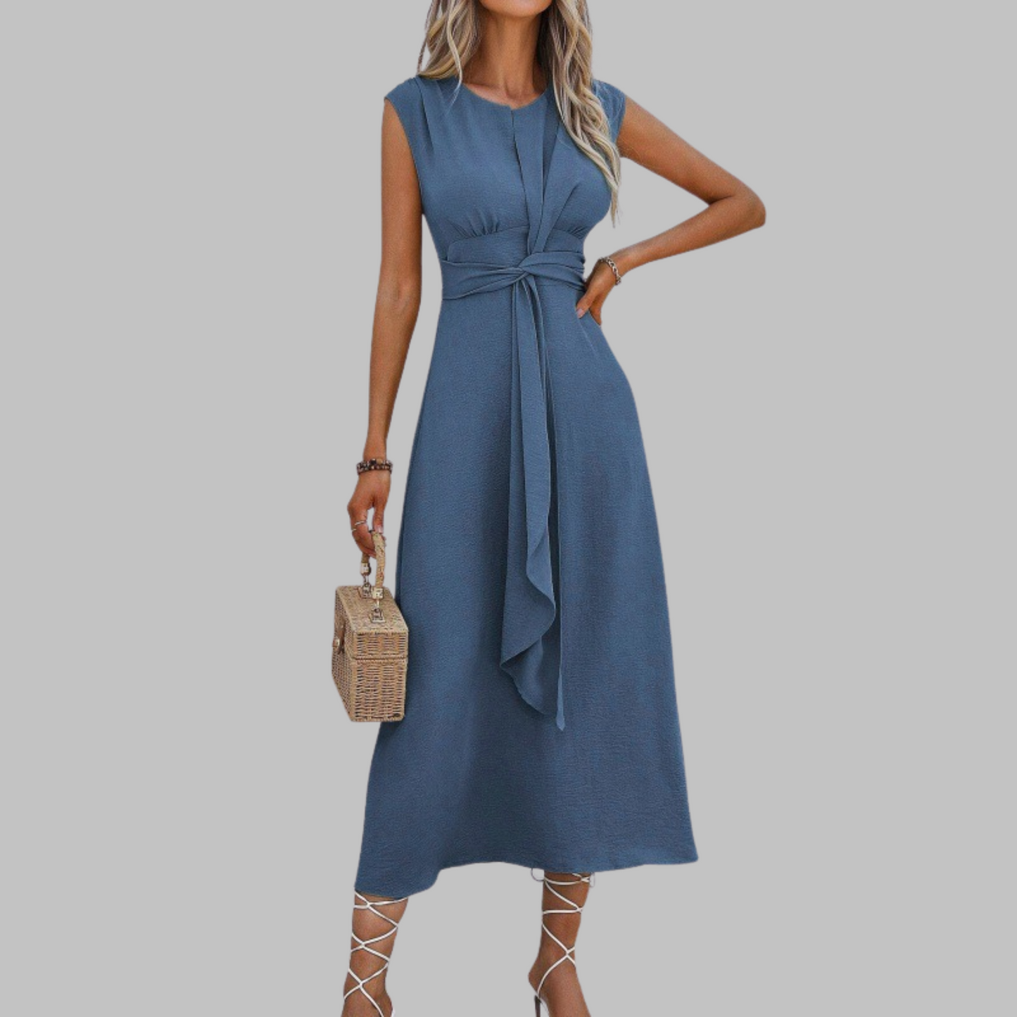 Abito lungo Elegante Senza maniche Collo rotondo - Abito maxi Chic per donna