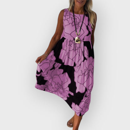 EVITA – ABITO FLOREALE ELEGANTE CON SPALLE DESCUBIERTOS